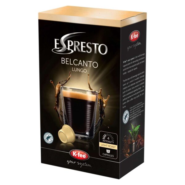 Kaffeekapseln Belcanto Lungo von ESPRESTO, K-fee System / 16 Kapseln (16 Lungo Kapseln)