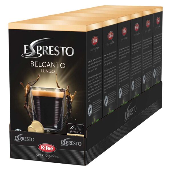 Kaffeekapseln Belcanto Lungo von ESPRESTO, K-fee System / 96 Kapseln (96 Lungo Kapseln)