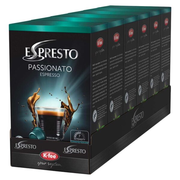 Kaffeekapseln Passionato Espresso von ESPRESTO, K-fee System / 96 Kapseln (96 Espresso Kapseln)