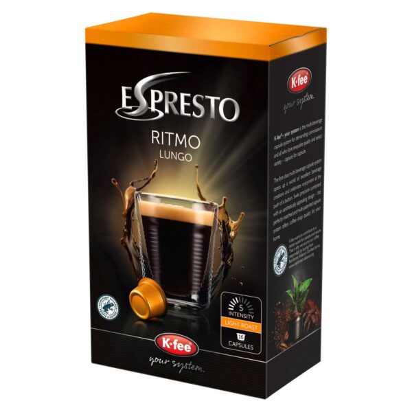 Kaffeekapseln Ritmo Lungo von ESPRESTO, K-fee System / 16 Kapseln (16 Lungo Kapseln)