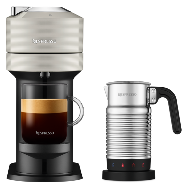 Nespresso Vertuo Next Light Grey & Aeroccino 4 Vertuo Kaffeemaschine