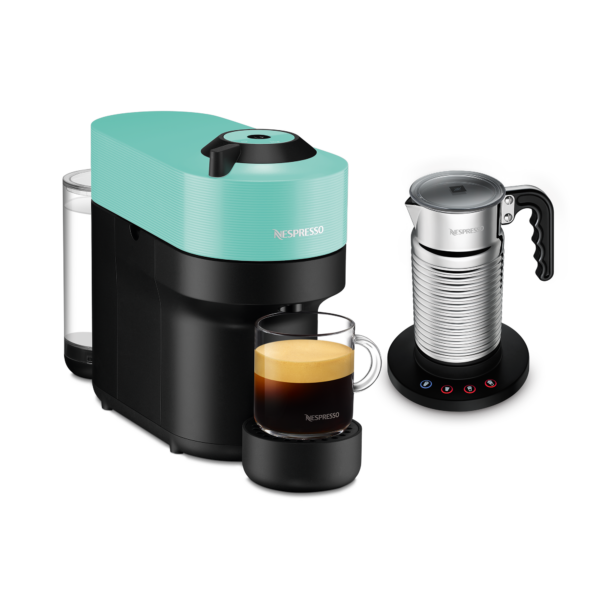 Nespresso Vertuo Pop Aqua Mint & Aeroccino 4 Vertuo Kaffeemaschine