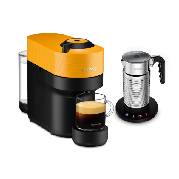 Nespresso Vertuo Pop Mango Yellow & Aeroccino 4 Vertuo Kaffeemaschine