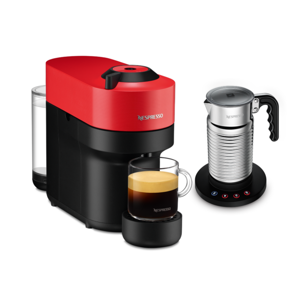 Nespresso Vertuo Pop Spicy Red & Aeroccino 4 Vertuo Kaffeemaschine